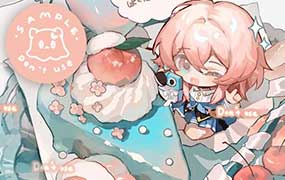 空条杏梨Q版人物与甜品食物团练2026年（高清画质带课件）-怪豆资源