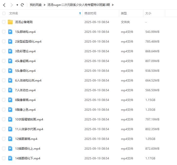图片[1]-汤汤suger二次元甜系少女人物专题特训班第3期2024年（高清画质带笔刷）-怪豆资源