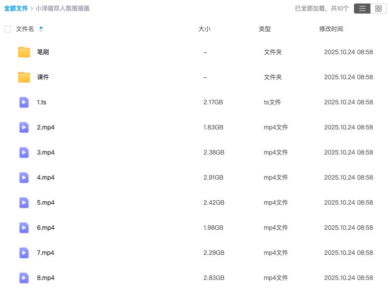 图片[1]-小泽喵双人互动氛围插画2025年（高清画质带课件笔刷）-怪豆资源