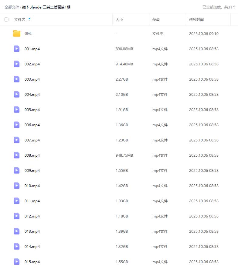 图片[1]-撸卜Blender三辅二插画第1期2024年12月结课（高清画质带课件）-怪豆资源