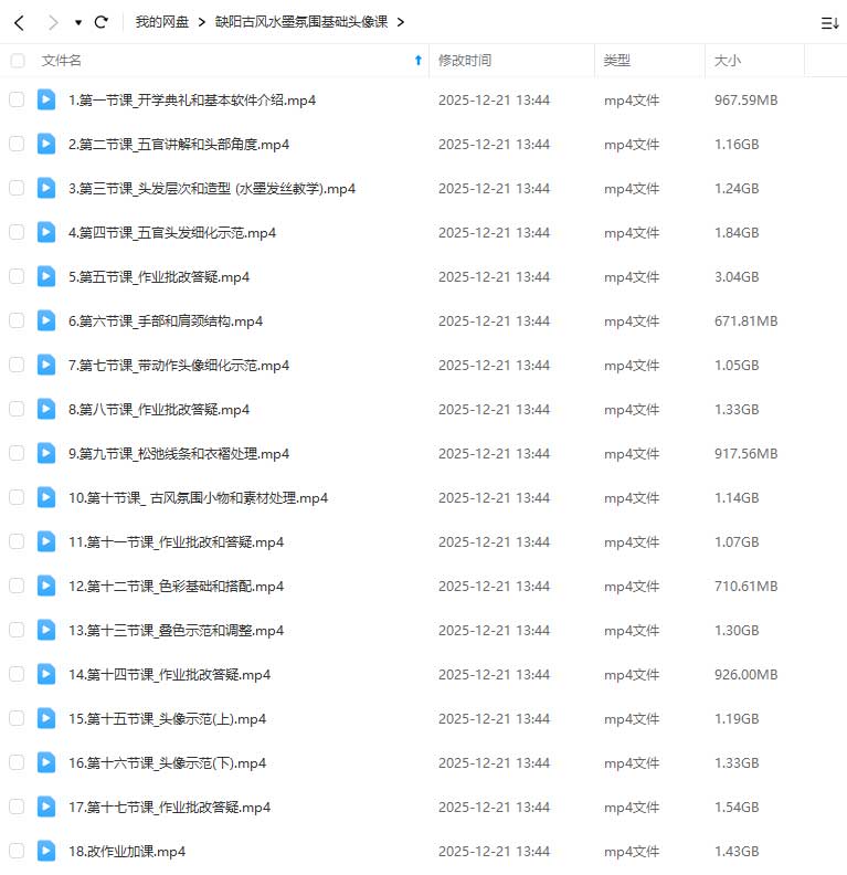 图片[1]-缺阳古风水墨氛围基础头像课2025年（高清画质无素材）-怪豆资源