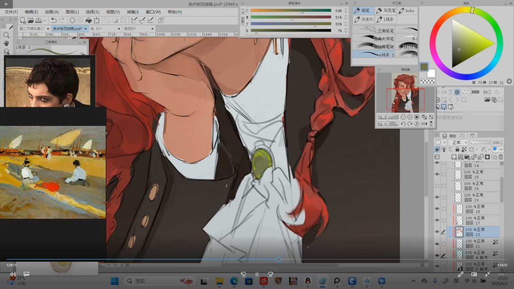 图片[2]-魏滋晨日韩系帅哥角色插画班2025年（高清画质带课件笔刷）-怪豆资源