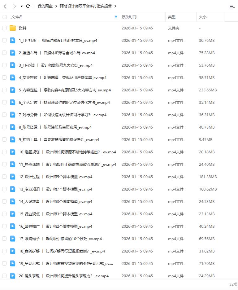 图片[1]-阿萌设计师双平台IP打造实操营（高清画质带资料）-怪豆资源