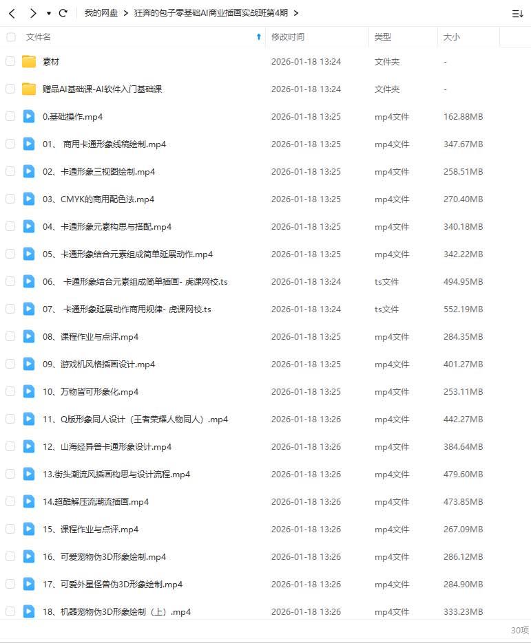 图片[1]-狂奔的包子零基础AI商业插画实战班第4期（高清画质带素材）-怪豆资源