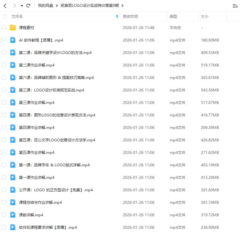 图片[1]-贰喜哥LOGO设计实战特训营第9期（画质清晰带素材）-怪豆资源