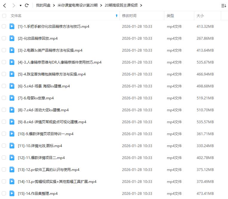 图片[1]-米你课堂电商设计第20期高级班+中级班（高清画质带素材）-怪豆资源