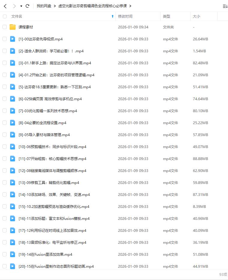 图片[2]-虚空光影达芬奇剪辑调色全流程核心必修课（高清画质带素材）-怪豆资源