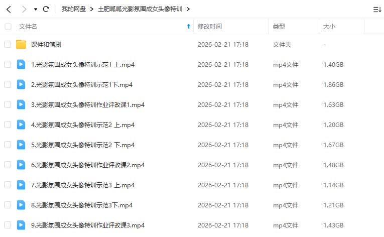图片[1]-土肥呱呱光影氛围成女头像特训团练2026年1月结课（高清画质带课件笔刷）-怪豆资源