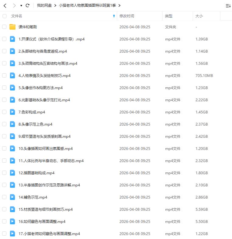 图片[1]-小猫老师人物氛围插图特训班第1季2026年（高清画质带课件笔刷）-怪豆资源