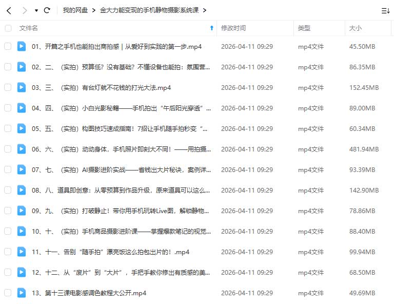 图片[1]-金大力能变现的手机静物摄影系统课2025年（画质清晰无素材）-怪豆资源