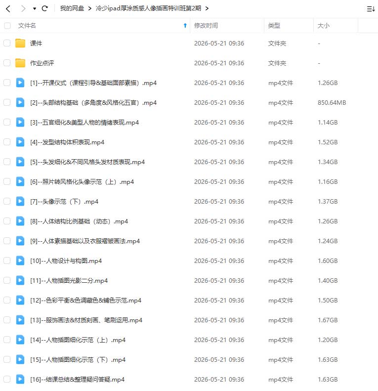 图片[1]-冷少第2期iPad厚涂质感人像插画特训班2025年（高清画质带课件）-怪豆资源