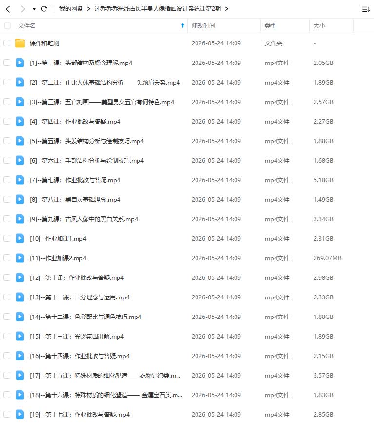 图片[1]-过乔乔乔米线第2期古风半身人像插画设计系统课2026年（高清画质带课件笔刷）-怪豆资源