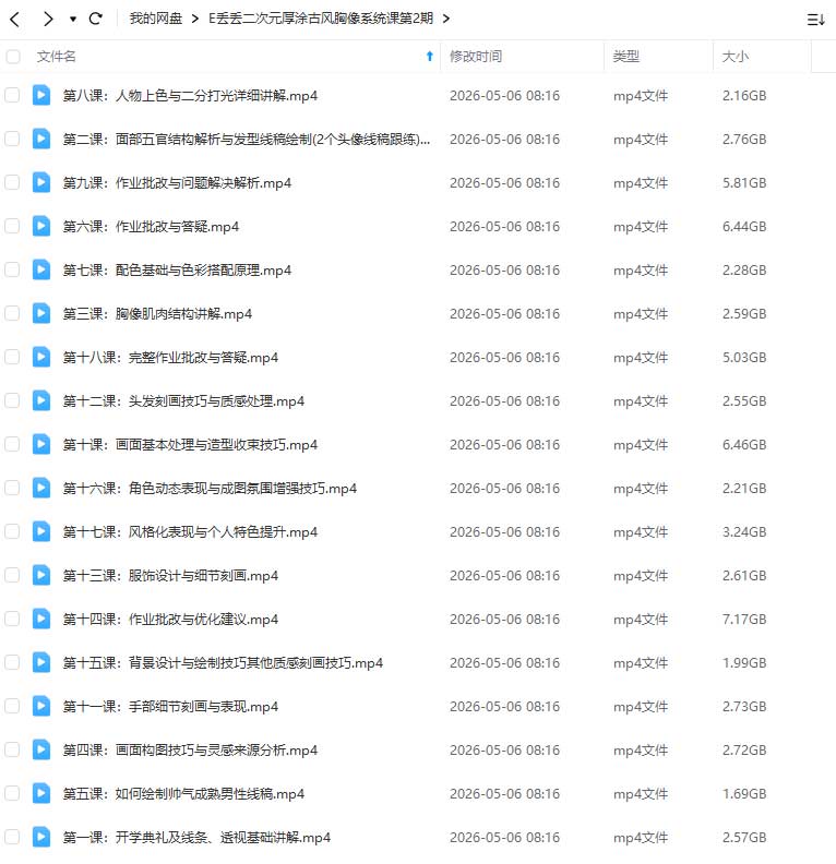 图片[1]-E丢丢第2期二次元厚涂古风胸像系统课2026年（高清画质无素材）-怪豆资源