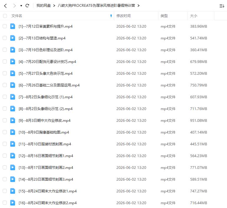 图片[1]-八岐大狗PROCREATE伪厚涂风格进阶暑假特训营2025年（画质清晰无素材）-怪豆资源