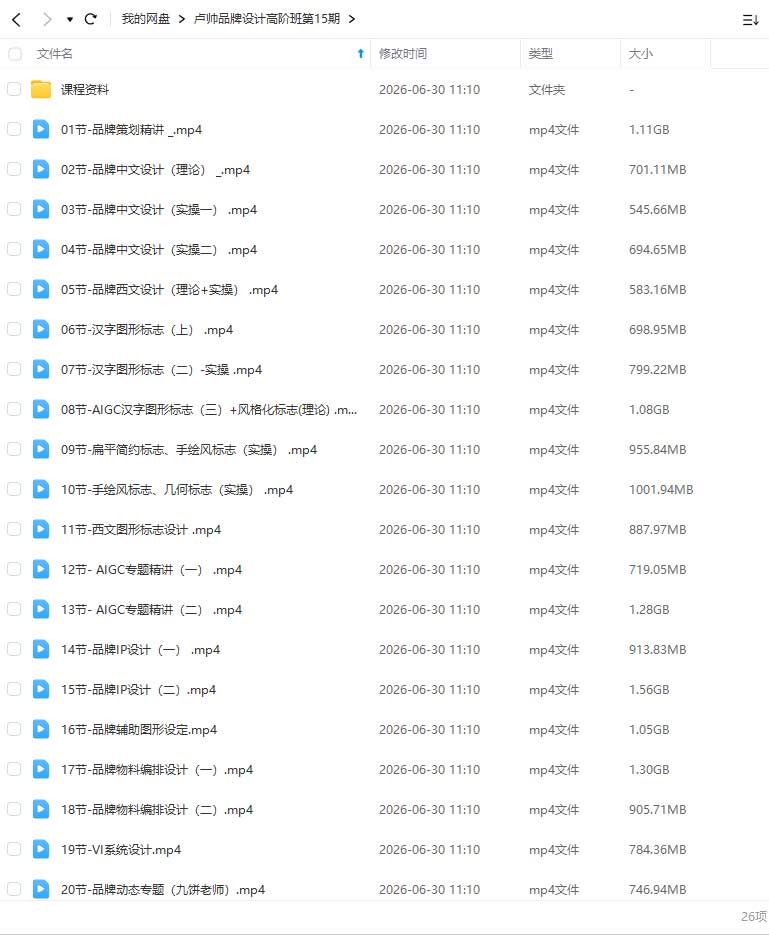 图片[1]-卢帅品牌设计高阶班第15期2026年（高清画质带素材）-怪豆资源