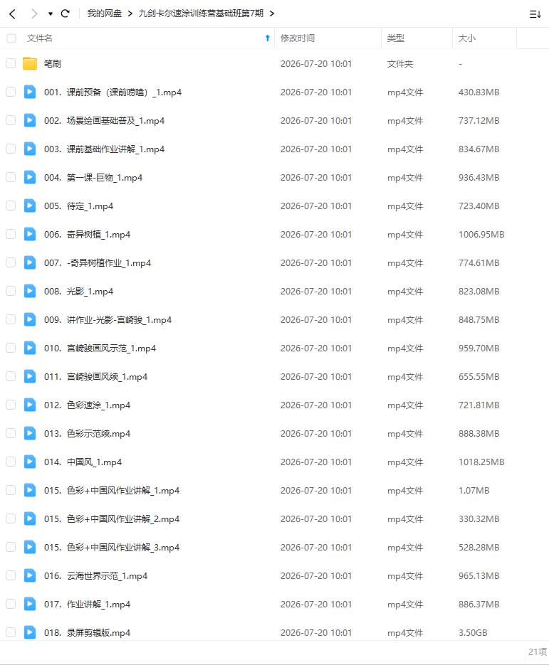 图片[1]-九剑卡尔速涂训练营基础班第7期（画质清晰带笔刷）-怪豆资源