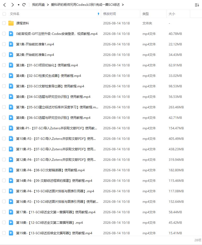 图片[1]-爱研究的杨师兄用Codex从0到1完成一篇SCI综述2026年（高清画质带素材）-怪豆资源