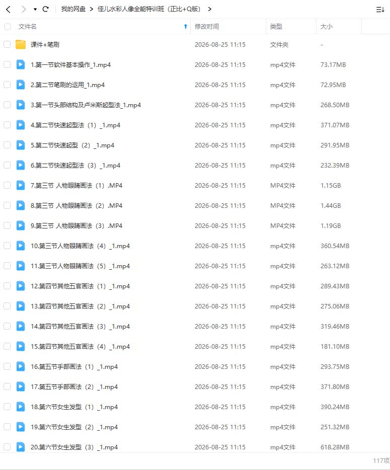 图片[1]-佳儿2026年水彩人像全能特训班正比+Q版（画质清晰带课件笔刷）-怪豆资源