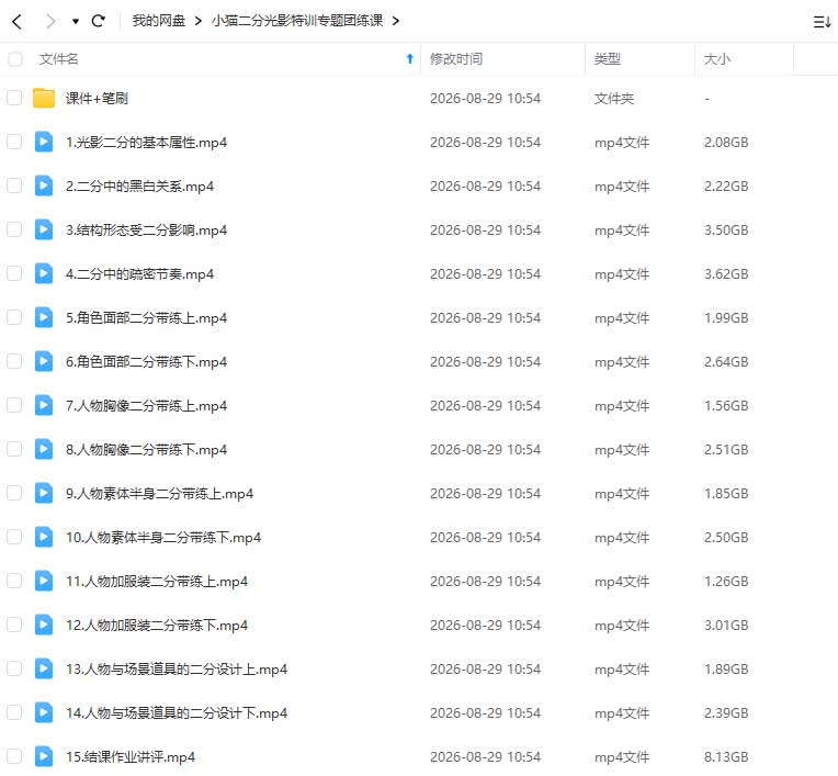 图片[1]-小猫二分光影特训专题团练课2026年（高清画质带课件笔刷）-怪豆资源