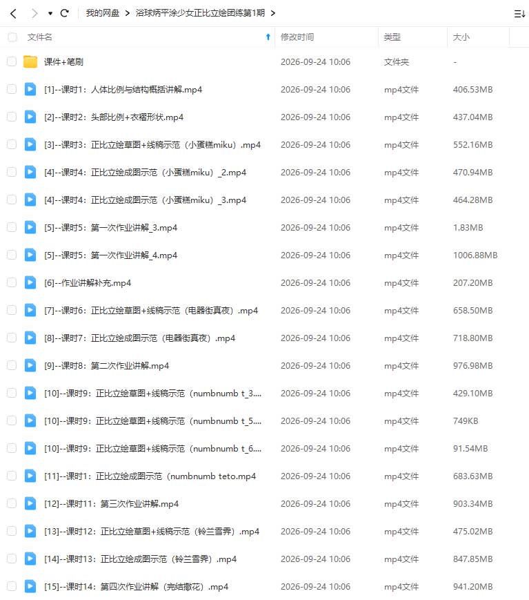 图片[1]-浴球炳平涂少女正比立绘团练第1期2026年7月（画质清晰带课件笔刷）-怪豆资源