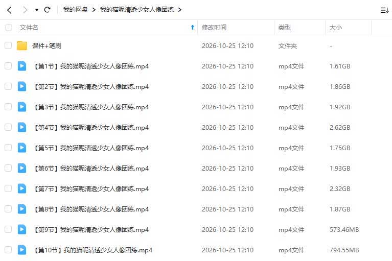 图片[1]-我的猫呢清透少女人像团练2026年（画质清晰带课件笔刷）-怪豆资源
