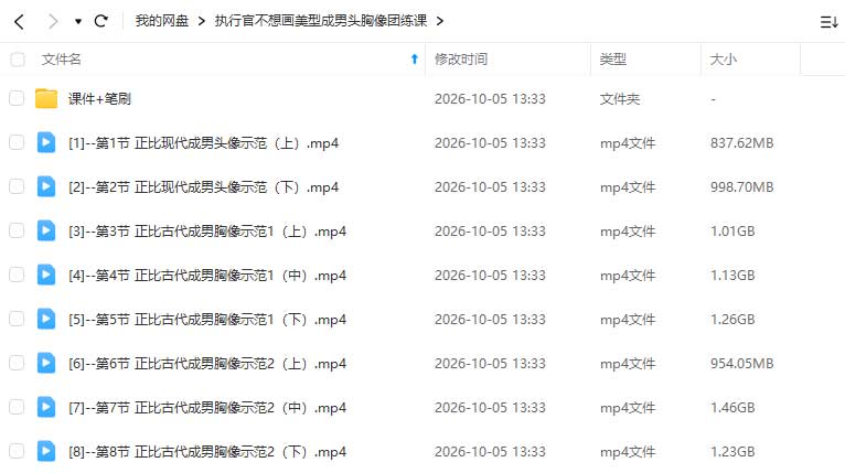 图片[1]-执行官不想画美型成男头胸像团练课2026年（高清画质带课件笔刷）-怪豆资源